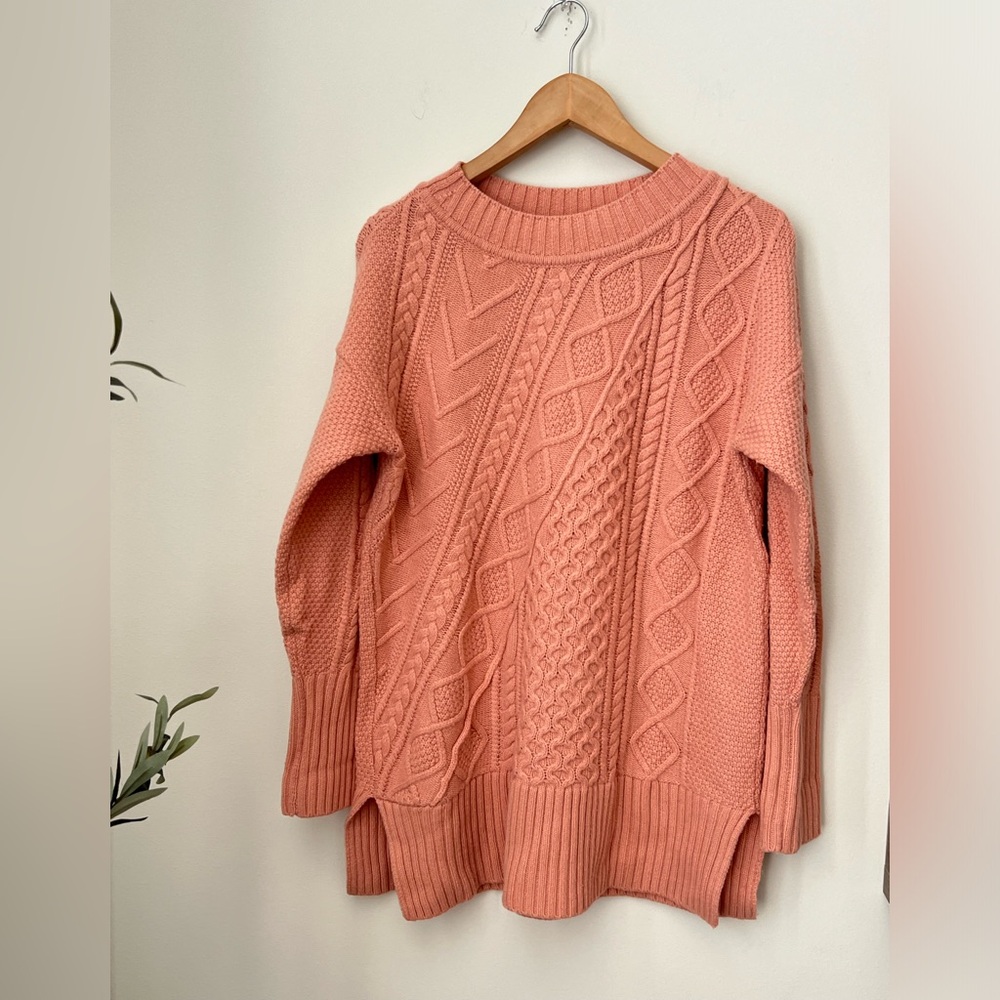 J. Crew Wool Blend Oversized Patchwork Cable-knit… - image 2